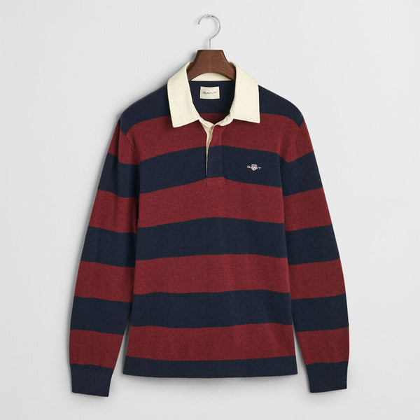 GANT - Polo Extrafine Rayé Rugger - Marine