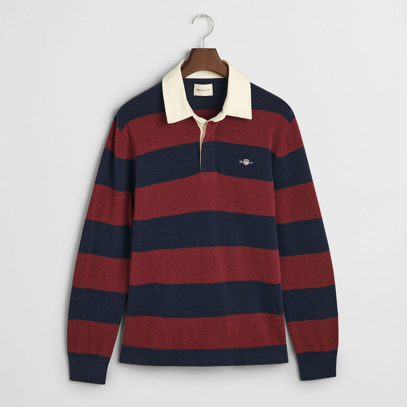 GANT - Polo Extrafine Rayé Rugger - Marine