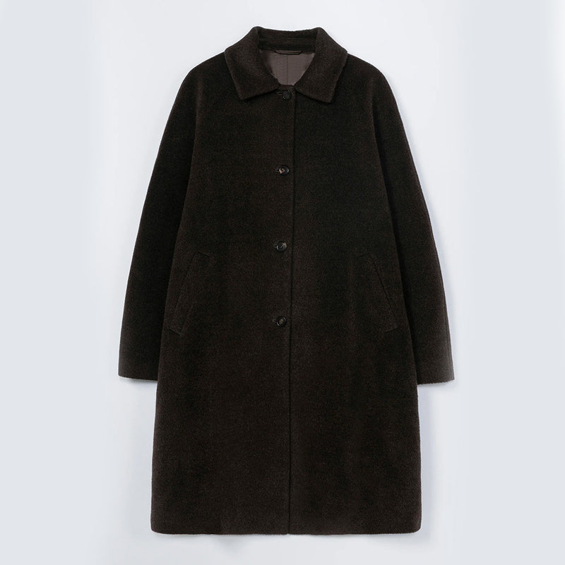 Cordera - Manteau Laine Boutons - Marron