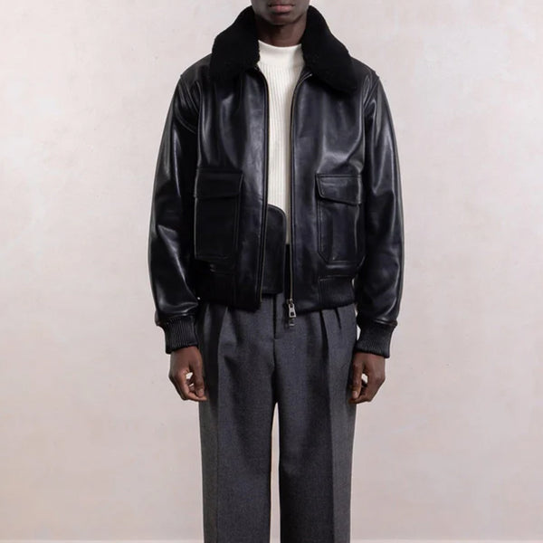 Museum Garments - Blouson Aviateur Cuir - Noir