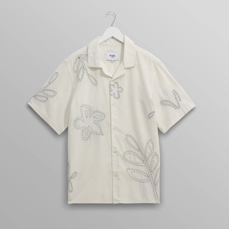Wax London -  Chemise Didcot - Ecru & Bleu Clair