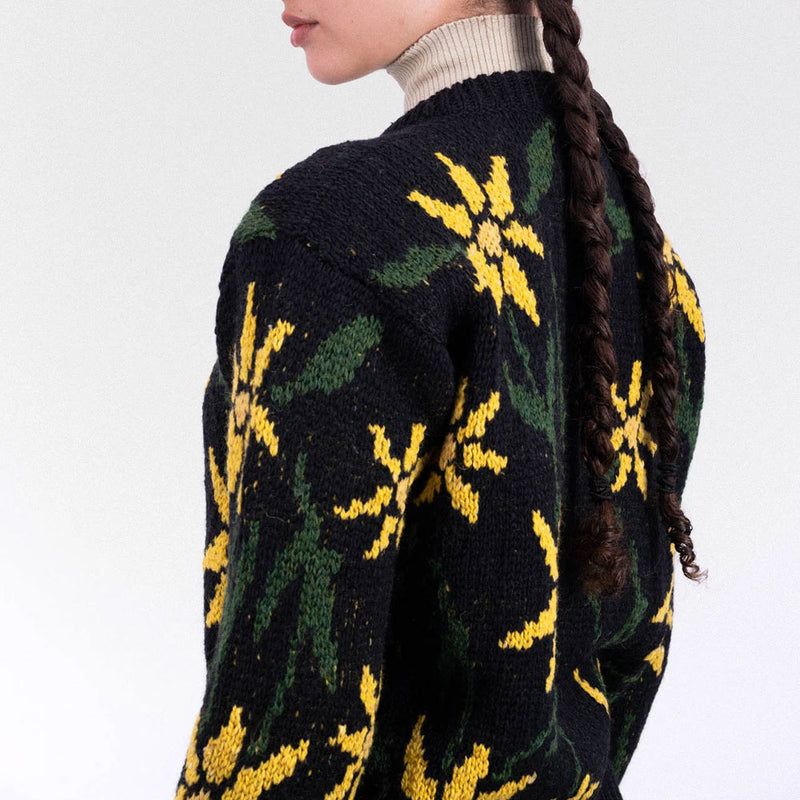 Howlin - Cardigan Fleur - Noir