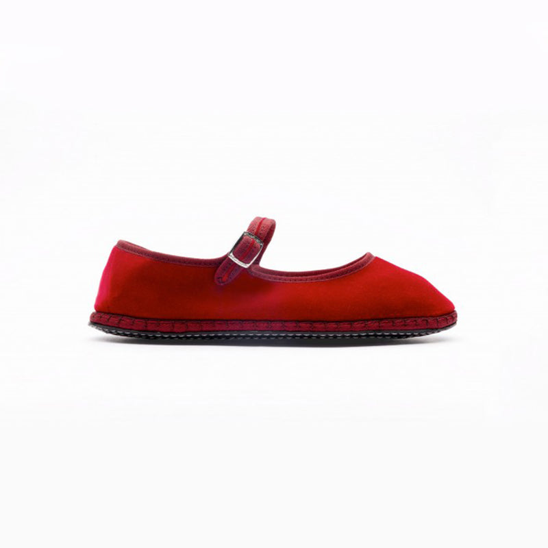 Drogheria Crivellini - Ballerines Jane Velvelt à attache - Cardinal