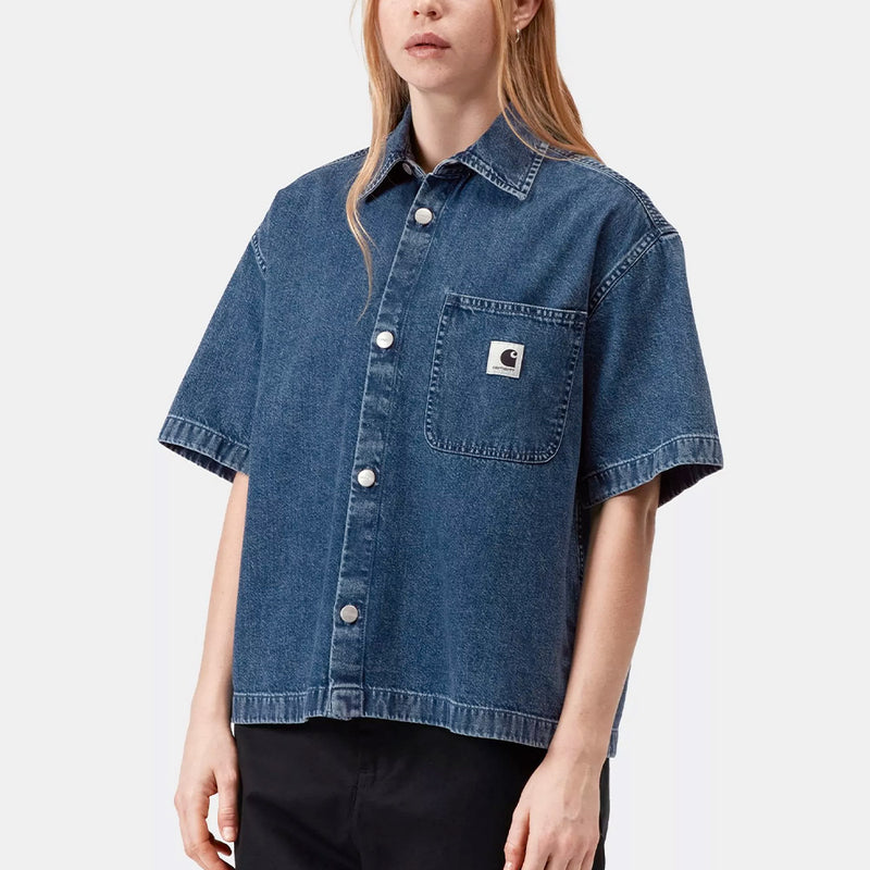 Carhartt WIP - W SS Lovilia Shirt - Stone Washed Blue – Merci Paris