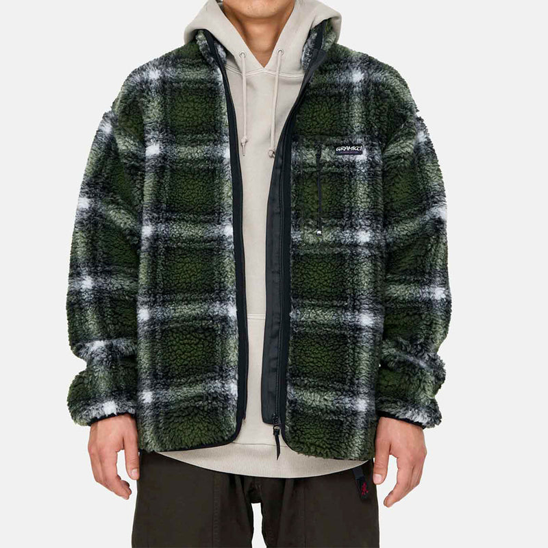 Gramicci - Veste Shadow Plaid Sherpa - Vert