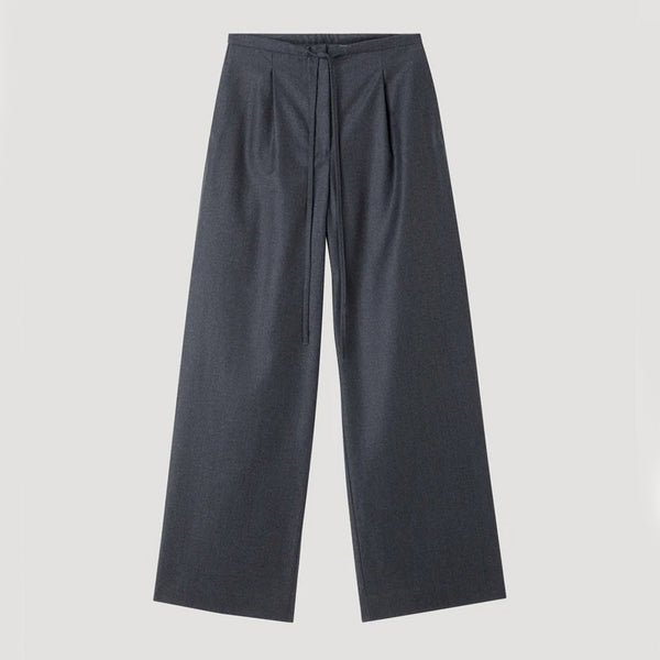 Rohe - Pantalon Décontracté Laine - Gris Foncé