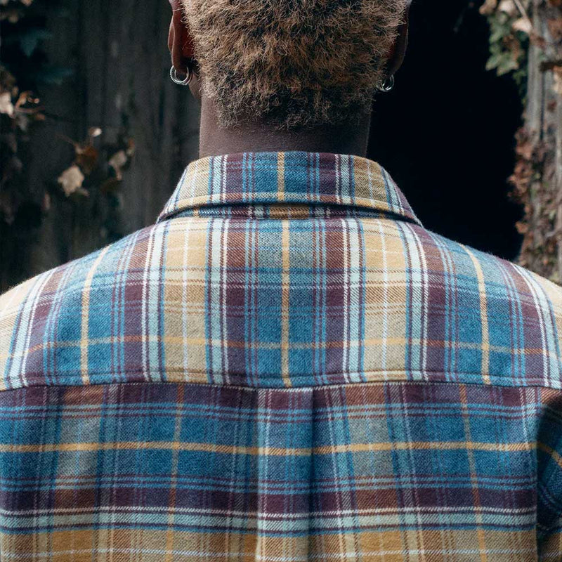 Later - Surchemise Casual à Carreaux - Tartan Bleu Jaune & Brun