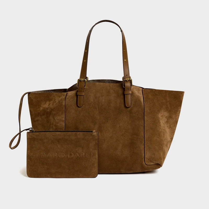 Gerard Darel - Cabas en cuir velours  Simple Bag - Toundra