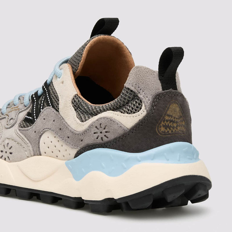 Flower Mountain - Baskets Yamano3 Uni Suède Nylon carré - Bleu