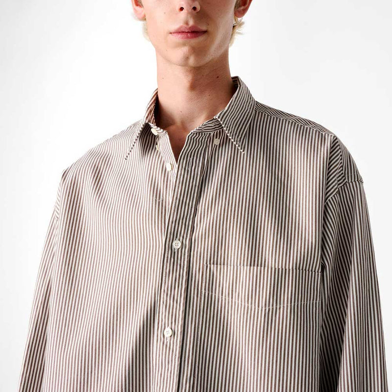 Studio Nicholson x Beams Plus - Chemise Lisa Oxford - Marron