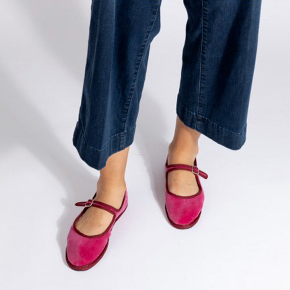 Drogheria Crivellini - Jave Velvet Ballet Flats with closure