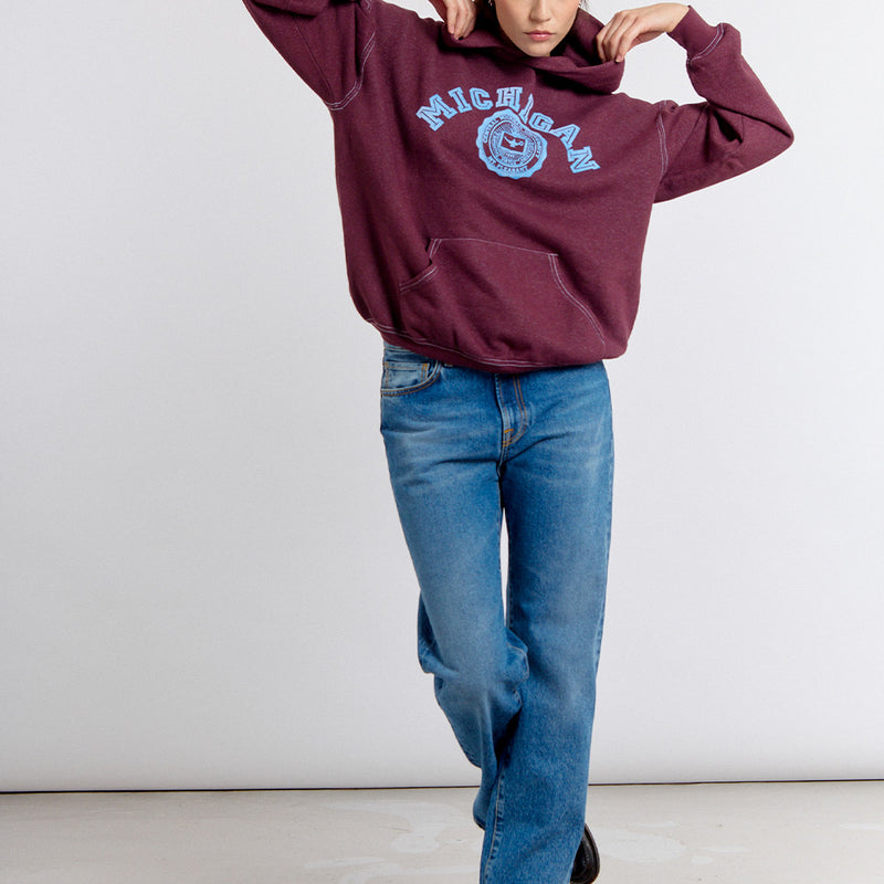 Wild Donkey - Hoodie Michigan - Bordeaux
