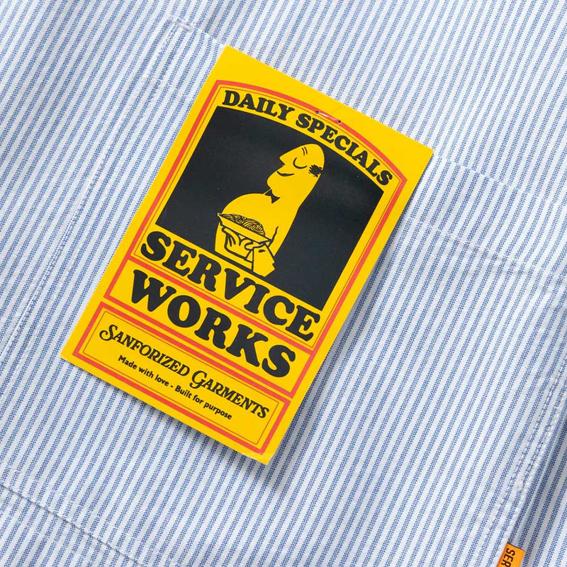 Service Works - Chemise Waiter - Bleu Oxford Rayures