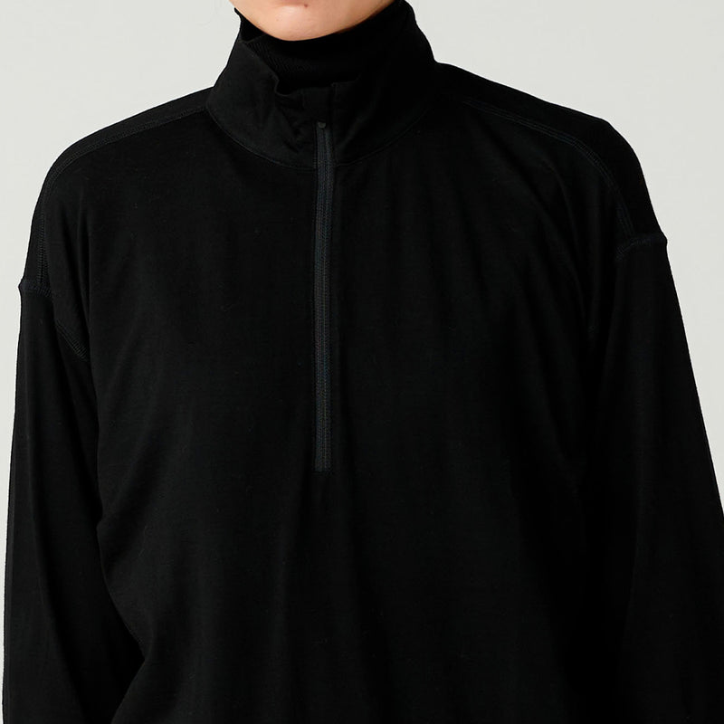 Snow Peak - Pull Demi-zip Laine - Noir