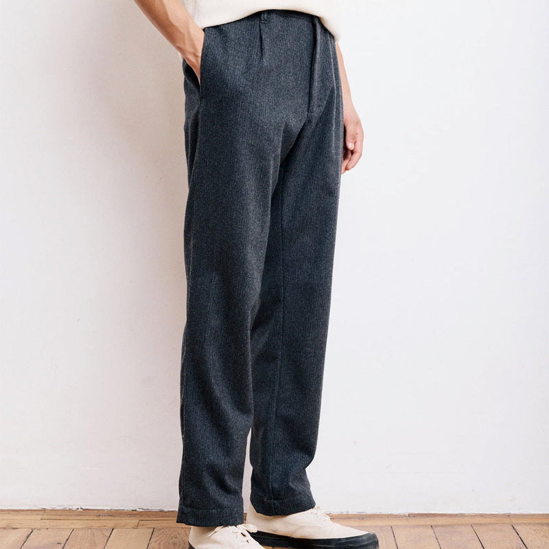 Hartford - Pantalon Tanker Flanelle Rayé - Gris
