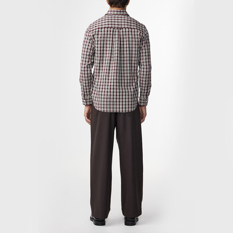 NN07 - Chemise Colby - Bordeau Carreaux