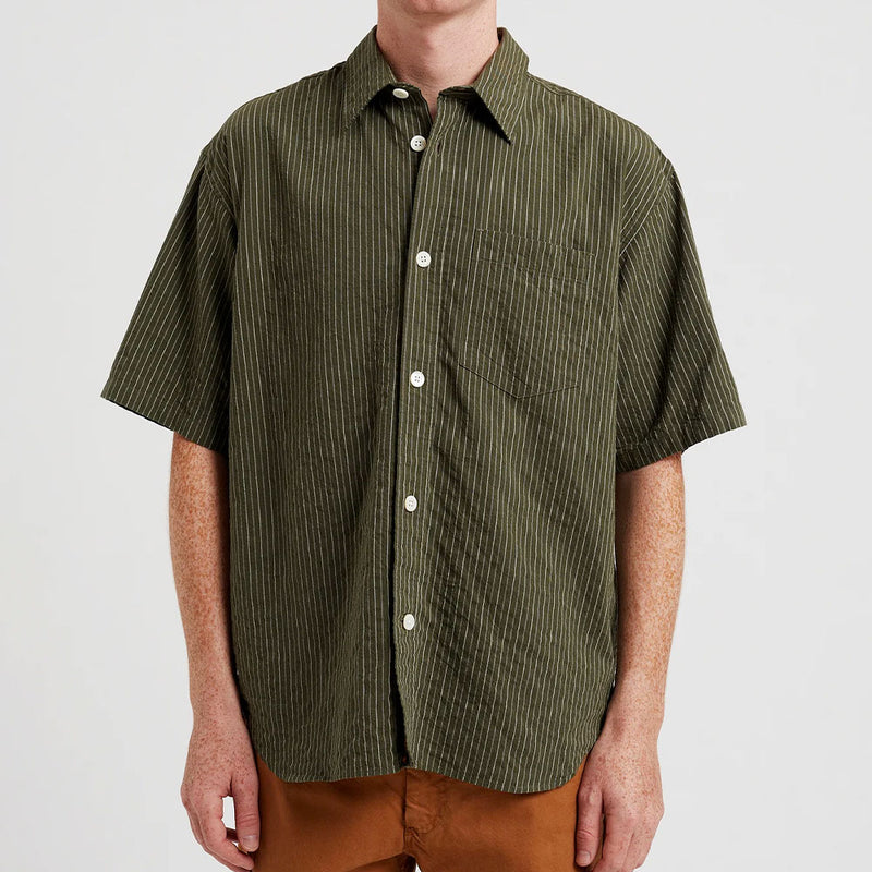 Norse Projects - Chemise Mo Rayures - Vert Moss