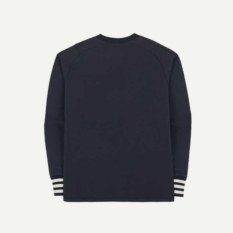 Drake's - Sweat Poignets Rayé- Marine