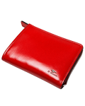Portefeuille zippé Merci Paris Il Bussetto en cuir rouge tannage végétal avec logo métallique
