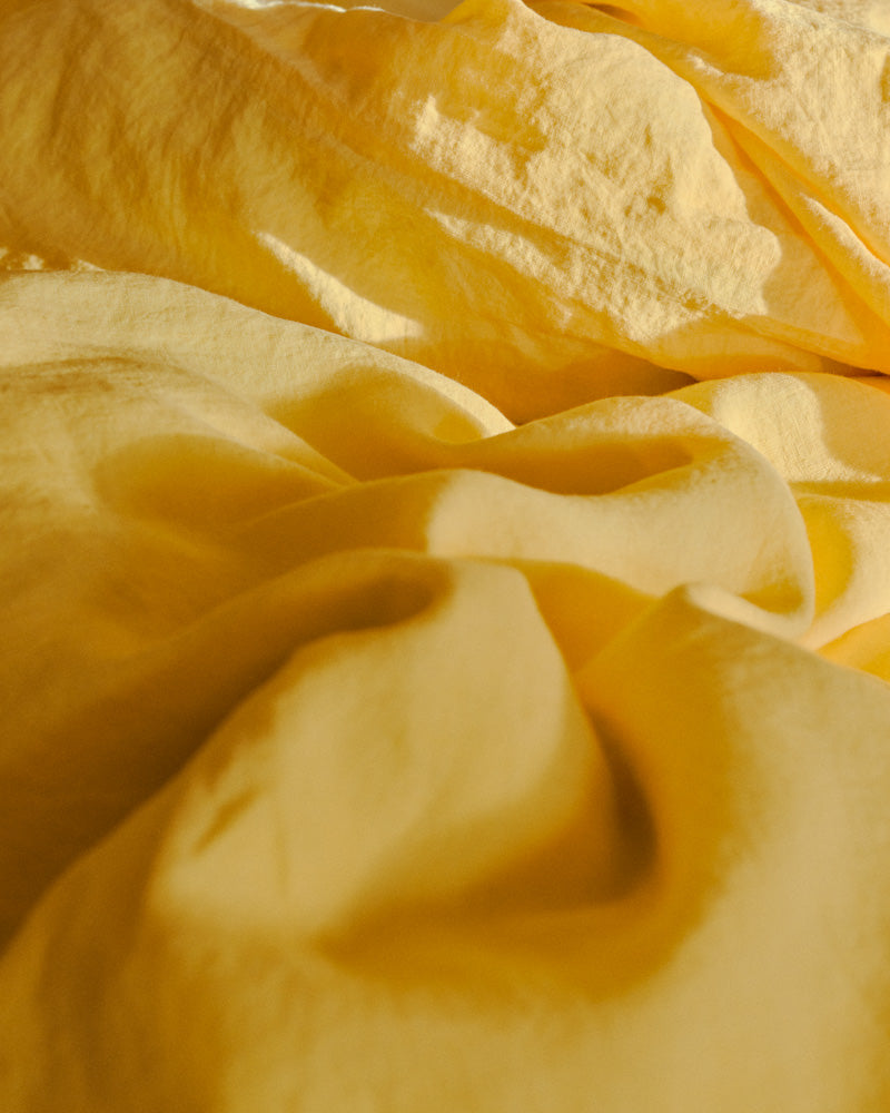 Merci - Taie D'Oreiller En Lin Lavé - Jaune Citronnade