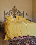 Merci - Housse De Couette En Lin Lavé - Jaune Citronnade