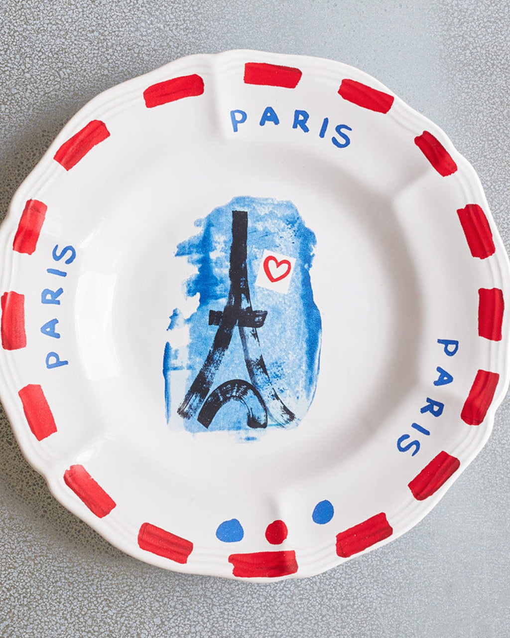 Merci - Assiette Plate En Faïence Tour Eiffel