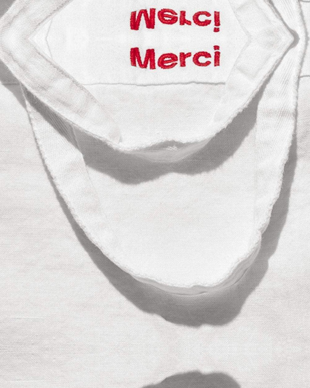 Merci - Cabas En Lin Lavé - Blanc Optique