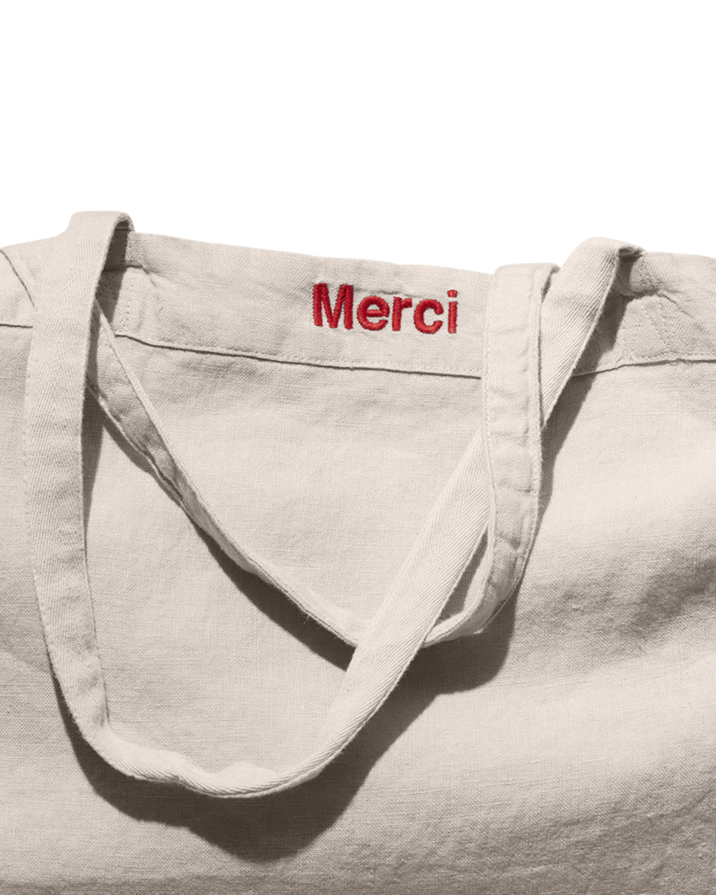 Merci - Washed linen Merci shopping bag - Stone