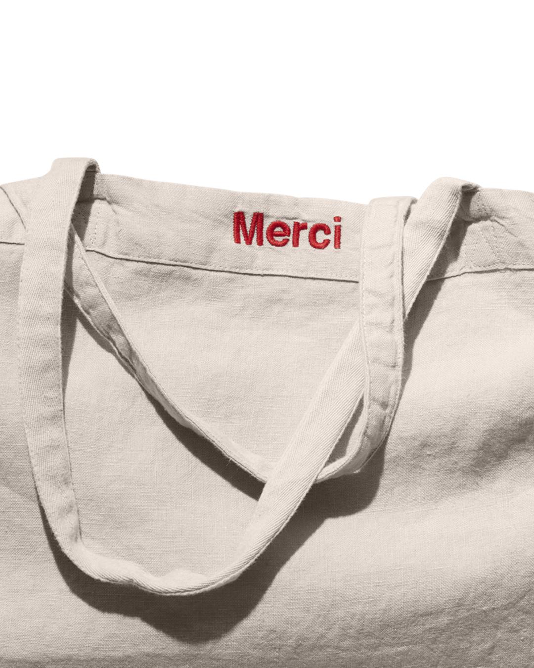 Merci - Washed linen Merci shopping bag - Stone