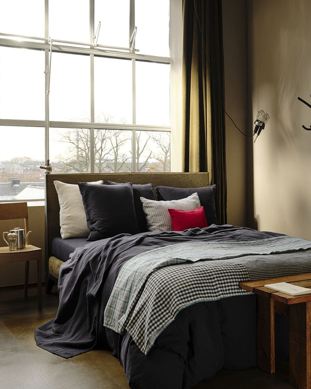 Merci - Cotton gauze duvet cover - Charcoal Grey