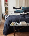 Merci - Washed linen duvet cover - Ink Blue