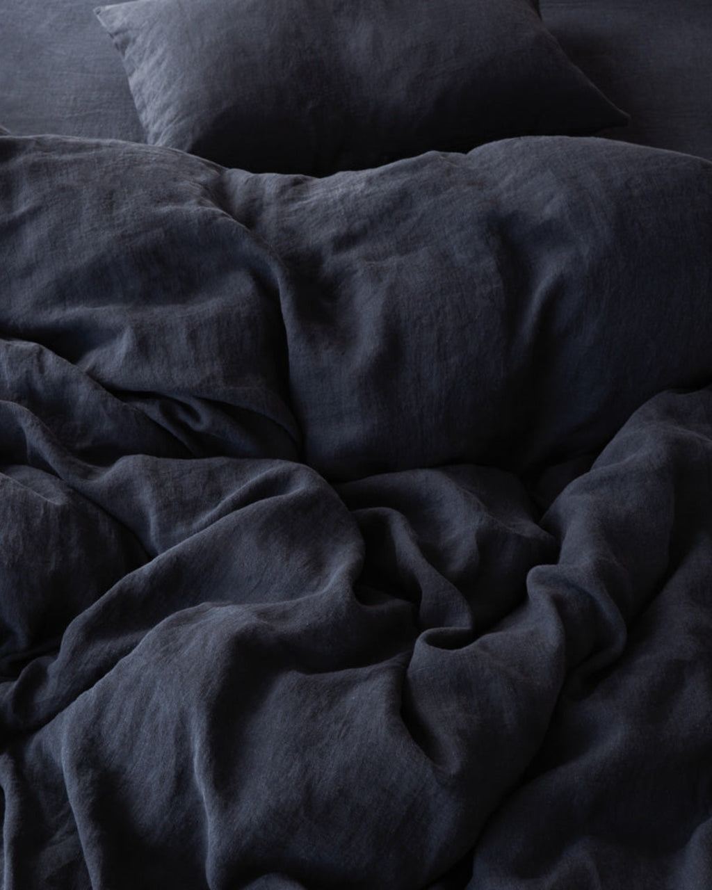 Merci - Washed linen duvet cover - Ink Blue