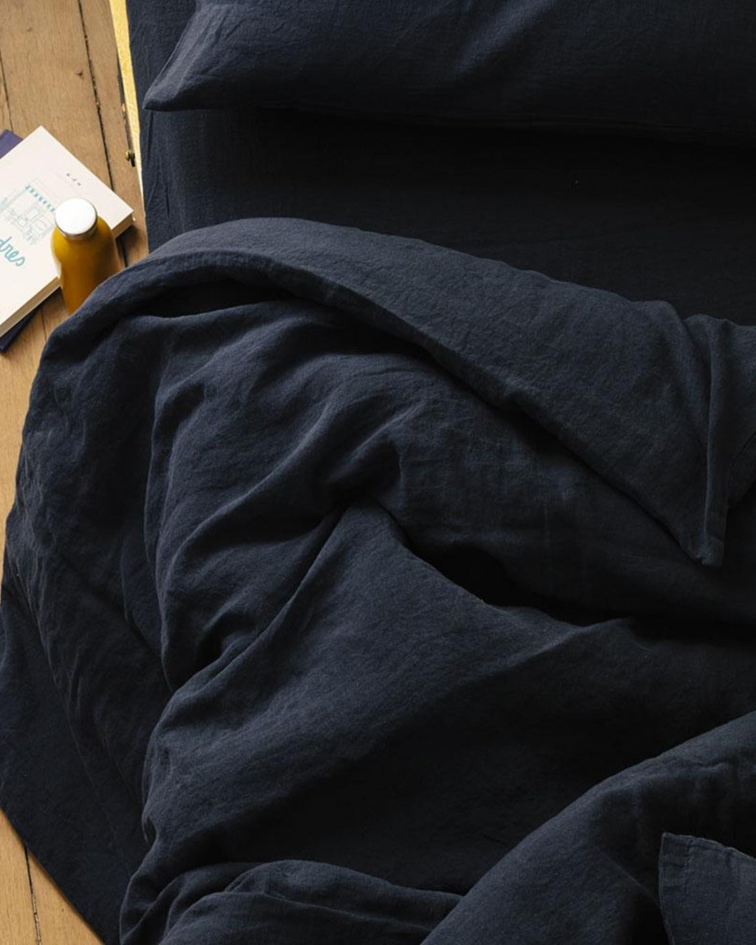 Merci - Washed linen duvet cover - Ink Blue