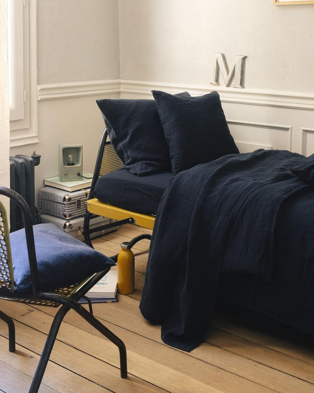 Merci - Washed linen duvet cover - Ink Blue