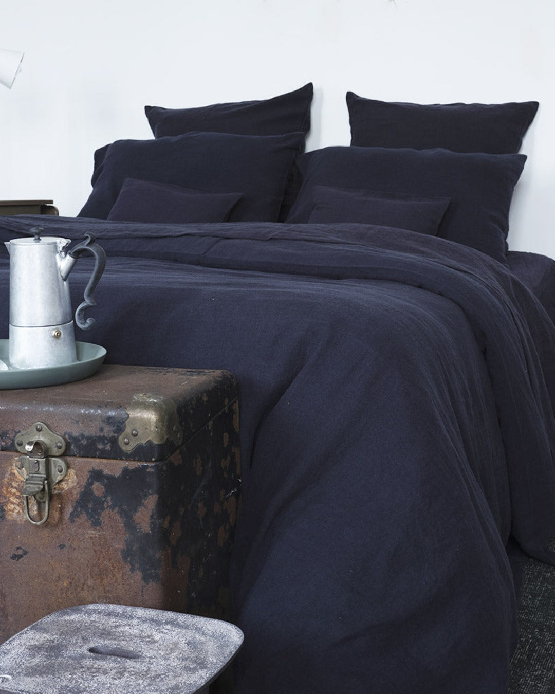 Merci - Washed linen duvet cover - Ink Blue