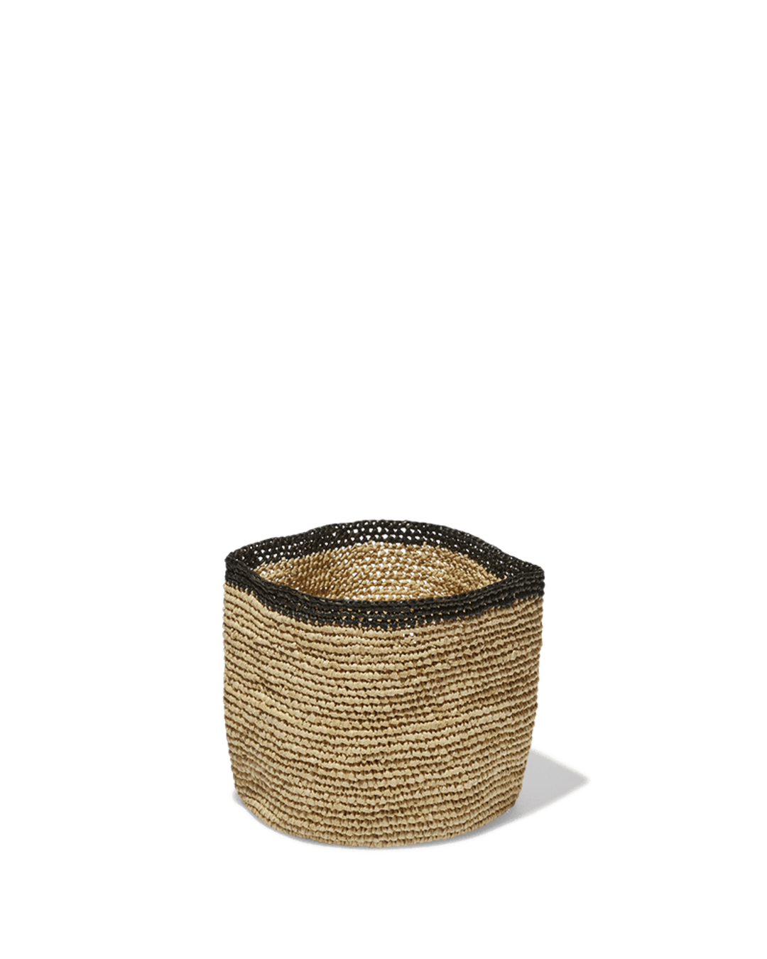 Domoina - Panier En Raphia - Bord Noir