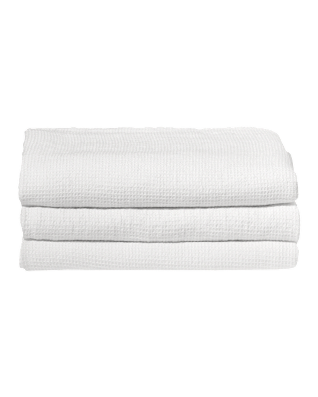 Serviette de bain Merci Paris en lin blanc optique avec un tissage nid d'abeille absorbant et doux