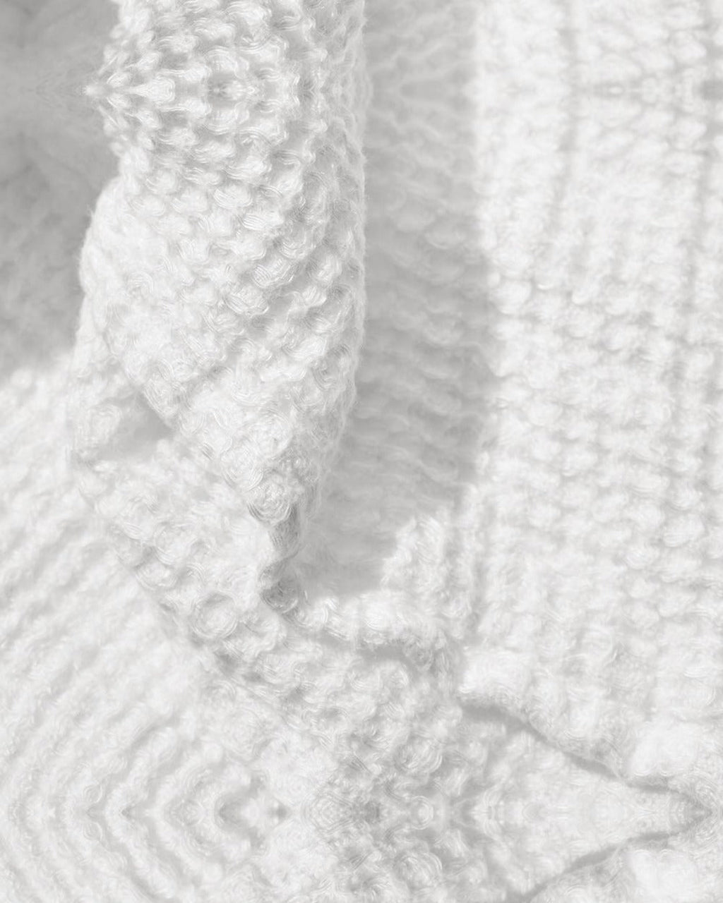 Merci - Linen bath towel - Waffle - Optical White