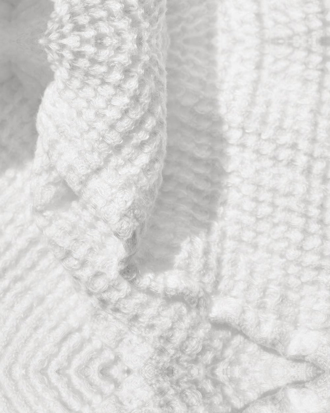 Merci - Linen bath towel - Waffle - Optical White