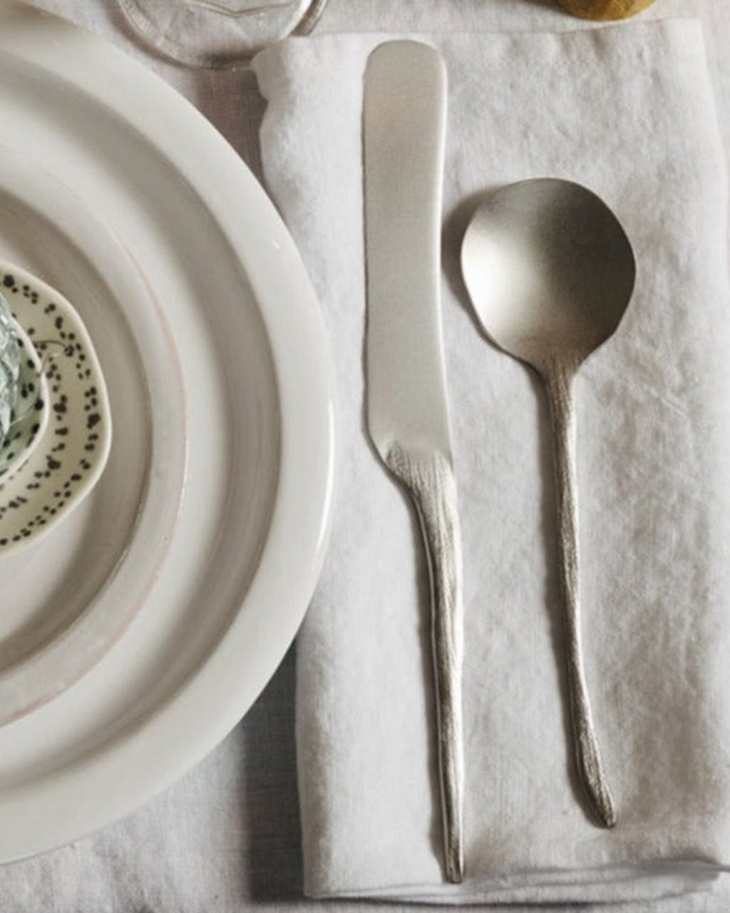 Merci - Serviette De Table En Lin Lavé - Blanc Optique