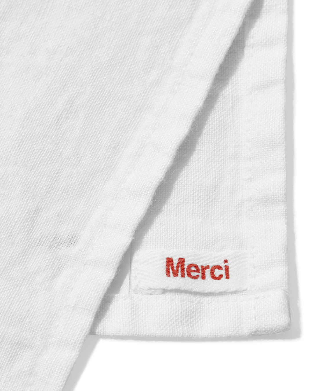 Merci - Set De Table En Lin Lavé - Blanc Optique