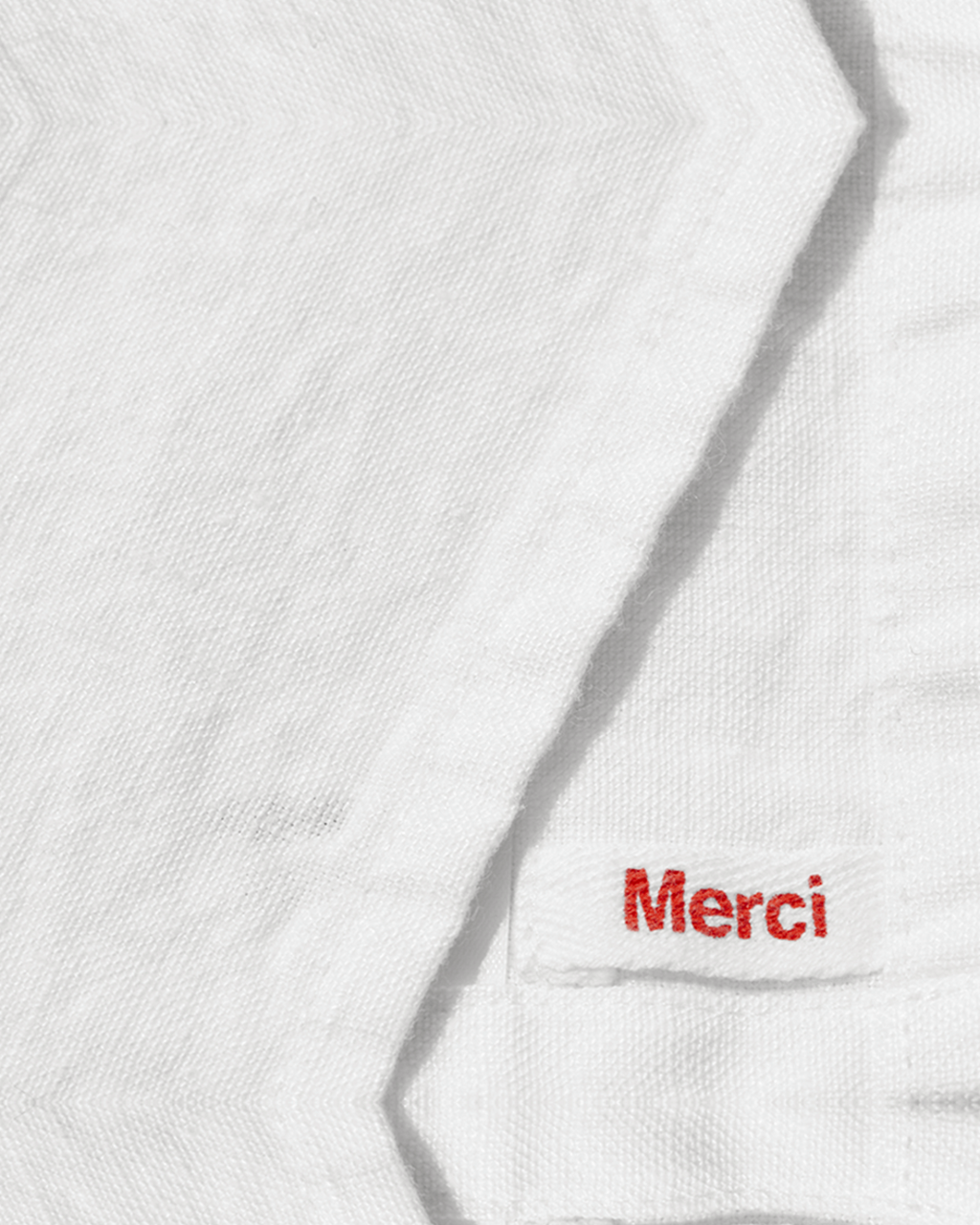 Merci - Set De Table En Lin Lavé - Blanc Optique