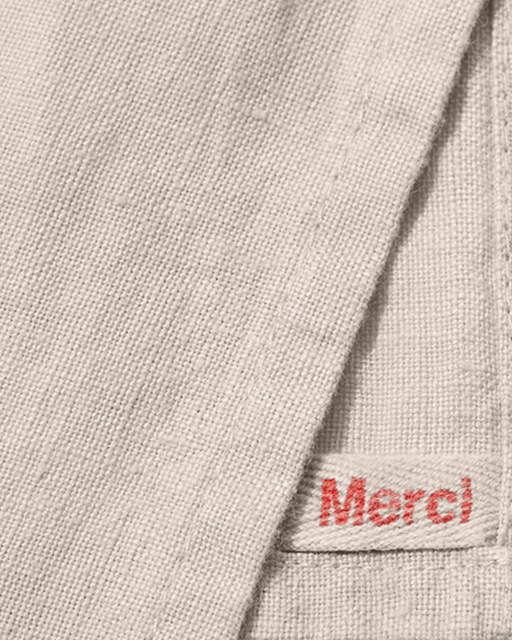Merci - Set De Table En Lin Lavé - Pierre
