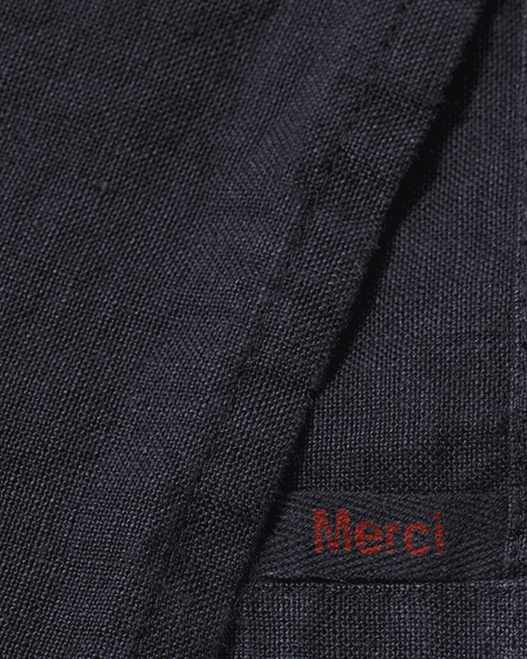 Merci - Set De Table En Lin Lavé - Bleu Encre