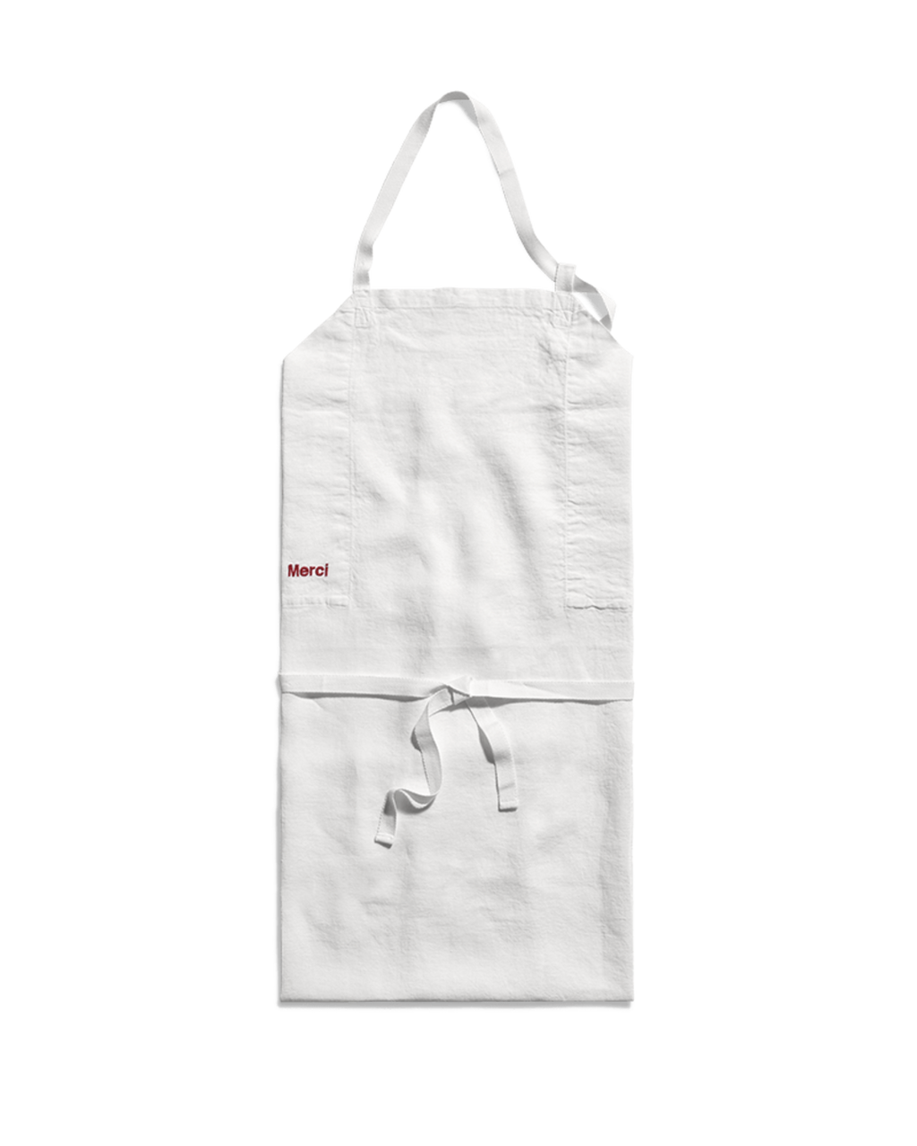 Merci - Washed linen apron - Optical White