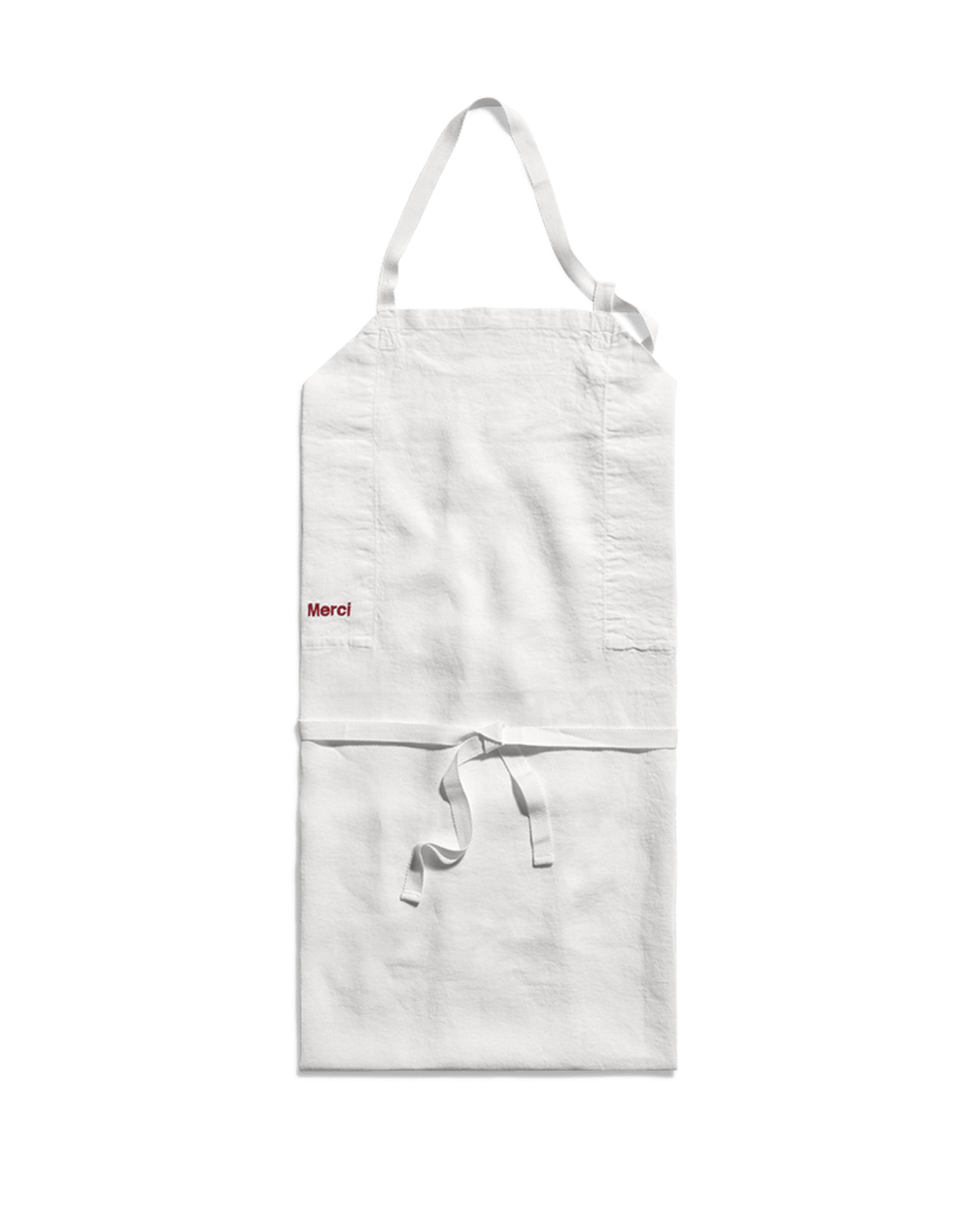 Merci - Washed linen apron - Optical White