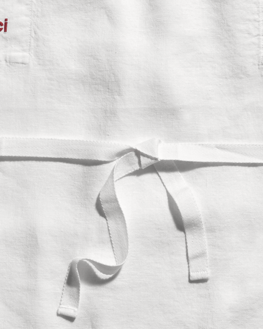 Merci - Washed linen apron - Optical White