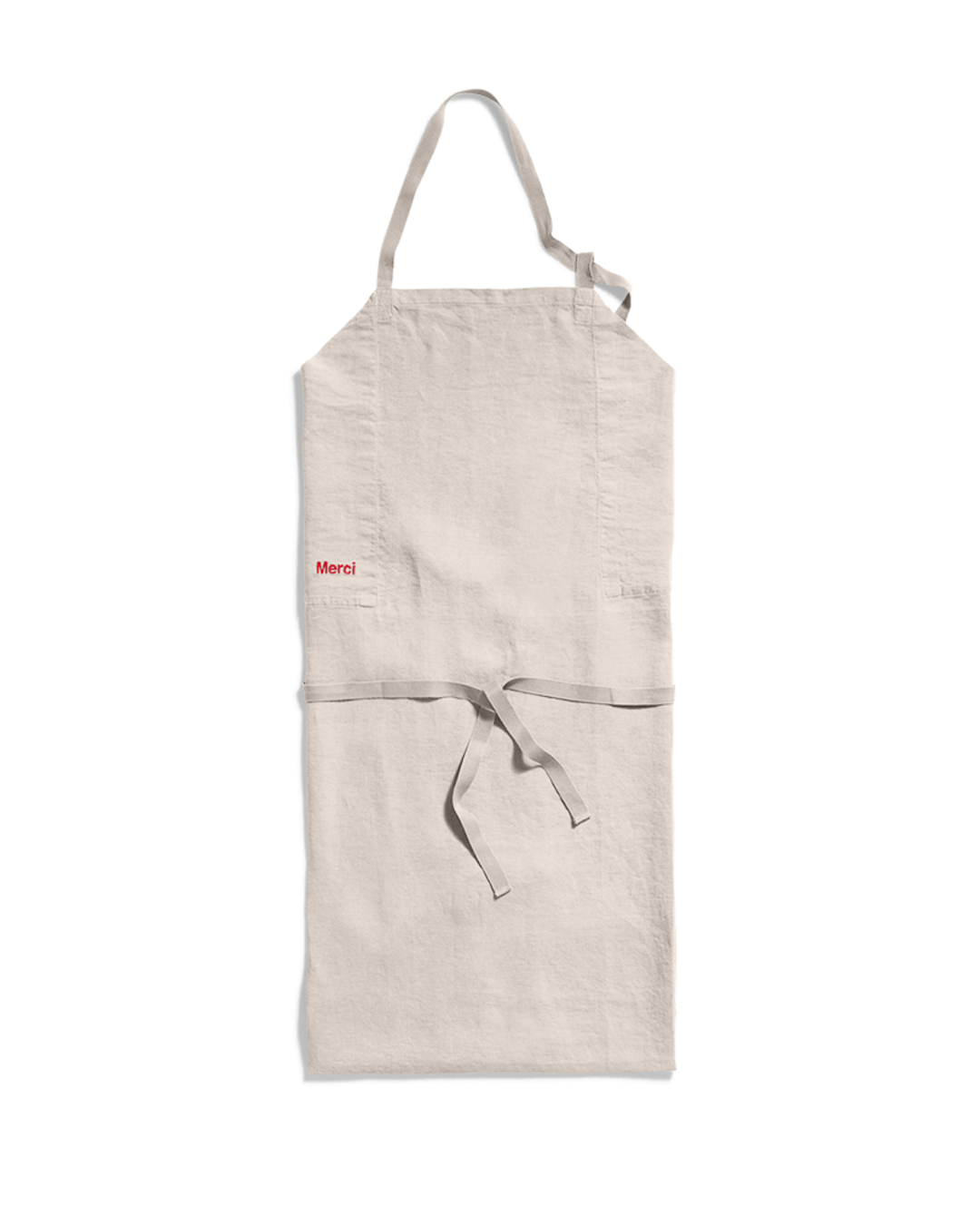 Merci - Washed linen apron - Stone
