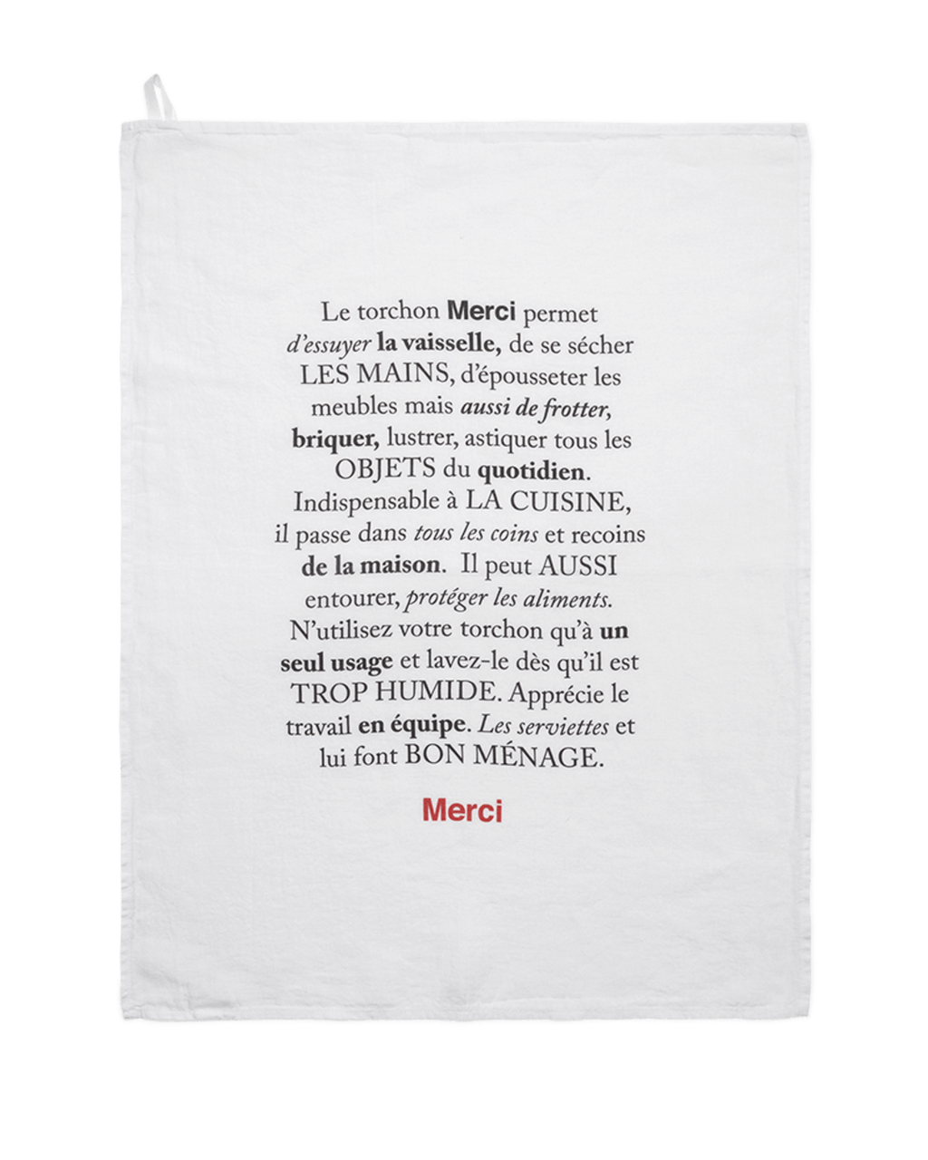 Merci - Torchon En Lin Lavé