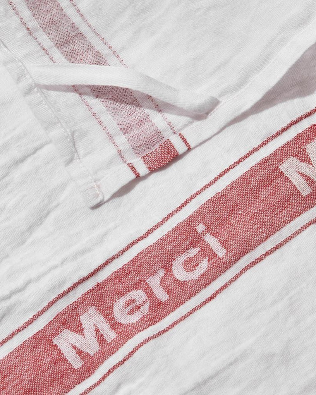 Merci - Torchon En Lin Lavé - Merci Rouge